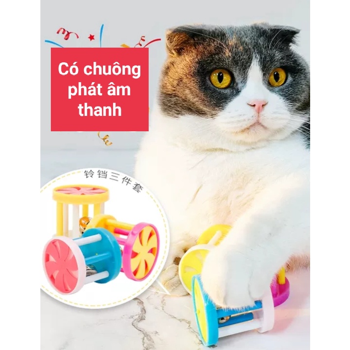 Bánh xe lăn có gắn chuông phát âm thanh - Đồ chơi vui nhộn cho mèo giá siêu rẻ