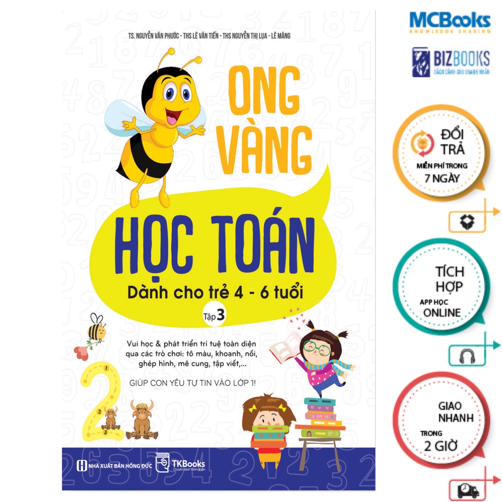Sách - Combo 2 Cuốn Ong Vàng Học Toán Dành Cho Trẻ 4 – 6 Tuổi ( Tập 3 + 4 ) Mcbooks