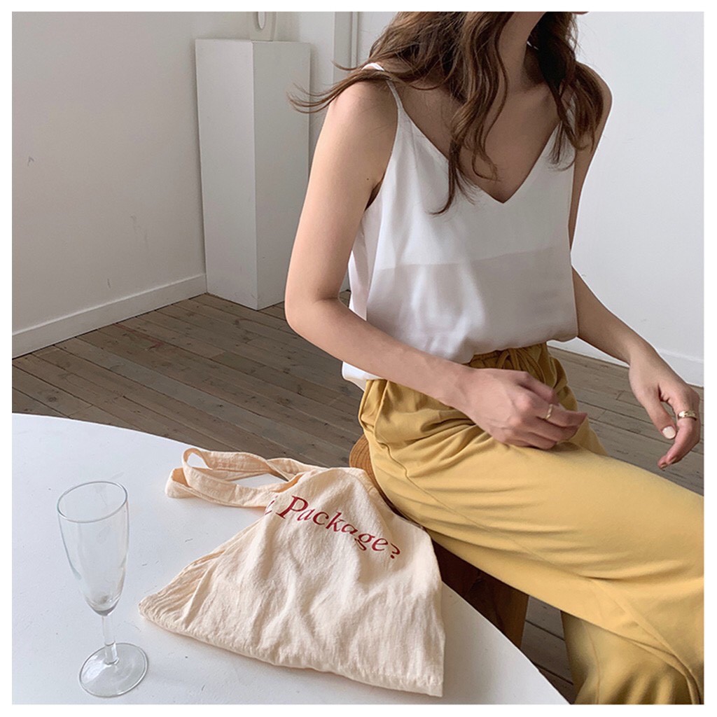 Áo hai dây nữ, áo ba lỗ vải tây form hàn quốc thoáng mát | BigBuy360 - bigbuy360.vn