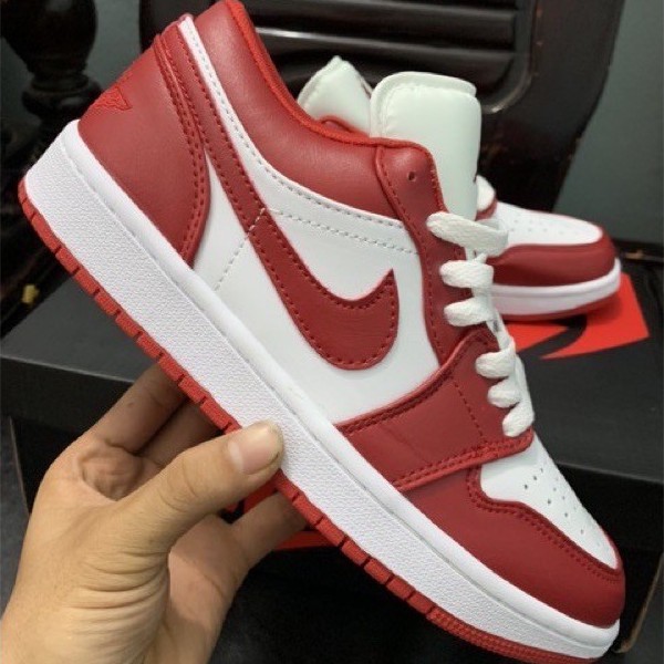 [Hot Trend - giảm giá] Giày Thể Thảo Sneakers JD Low 1,Giày Jordan đỏ trắng cổ thấp