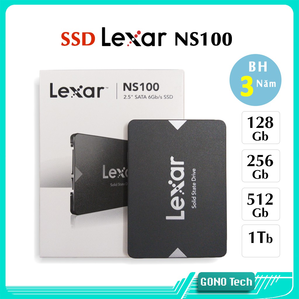 [Mã ELMS5 giảm 7% đơn 300k] Ổ cứng SSD Lexar NS100 128Gb 256Gb 512Gb 1Tb 2,5 inch SATA 3 Mai Hoàng phân phối chính hãng