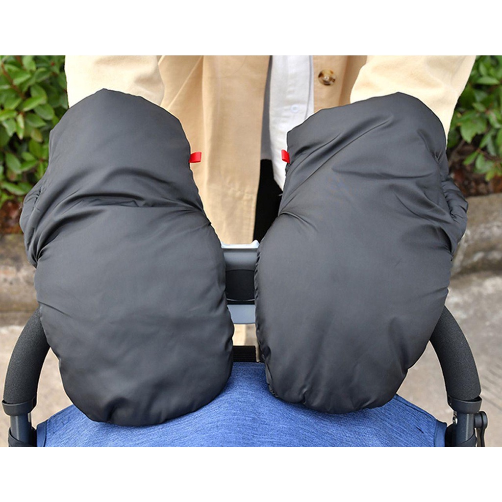 Đệm Lông Cừu Lụa Dày Dặn Giữ Ấm Tay Gắn Xe Đẩy Em Bé Mùa Đông