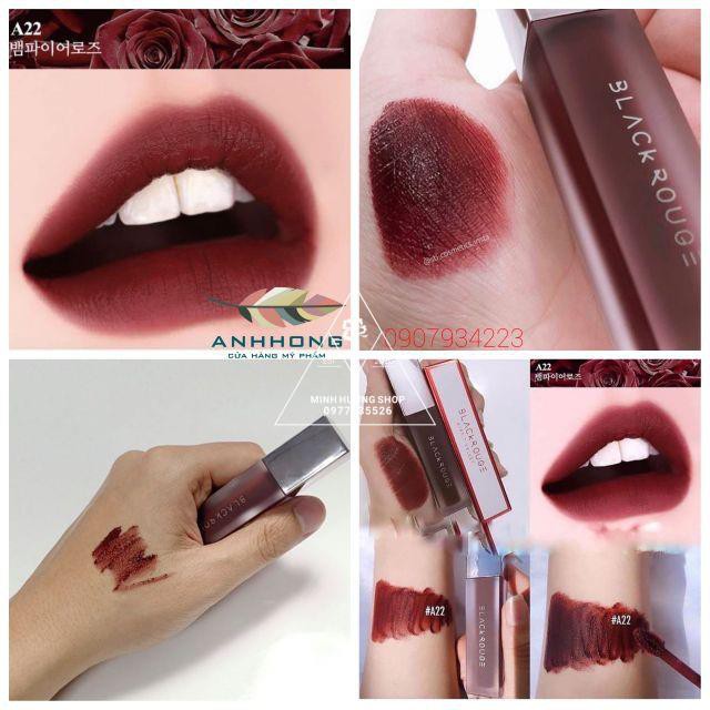 Son Black A22 Nâu đỏ ánh tím - son handmade lên màu tự nhiên