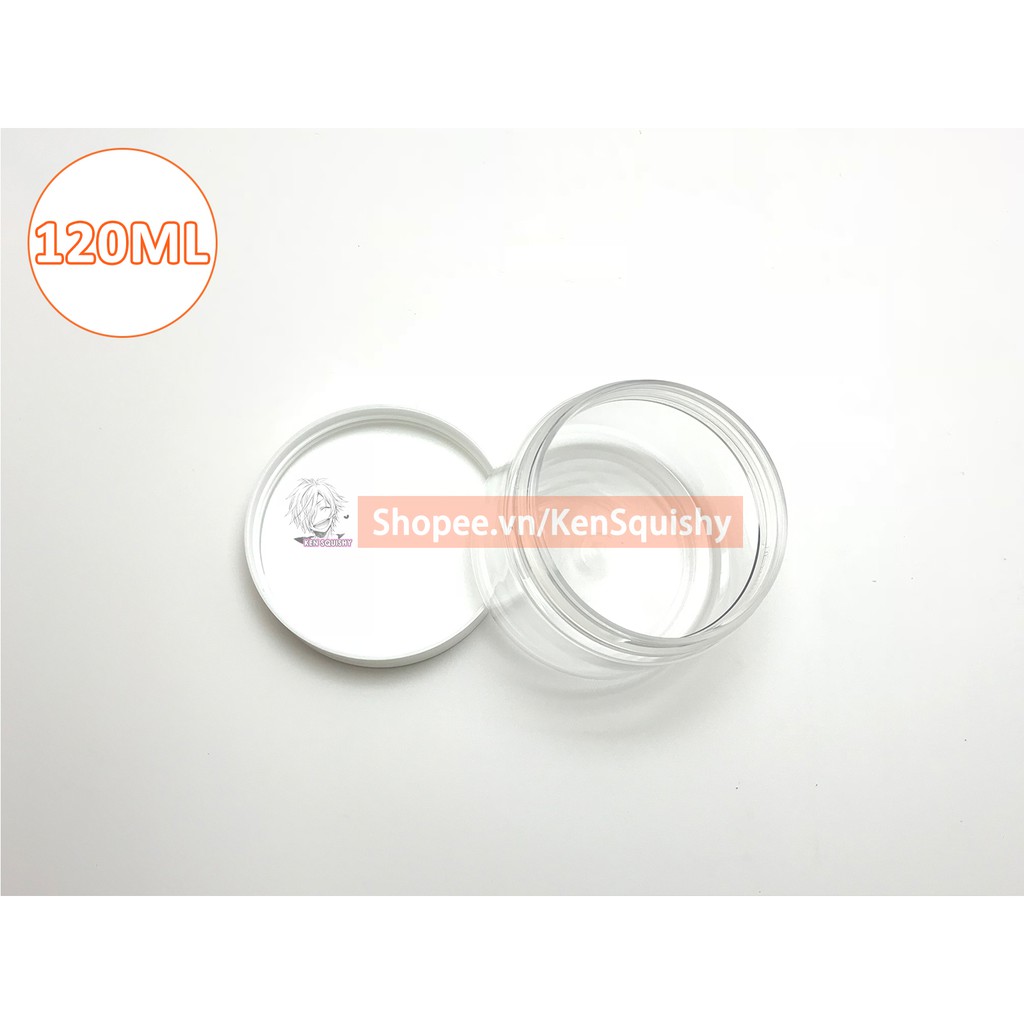 Hộp Đựng Slime 120ML Dạng Dẹt Nhựa Cứng Trong Suốt