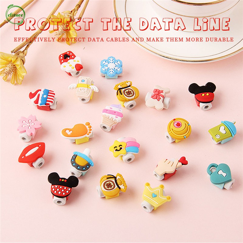 Phụ kiện bảo vệ đầu dây cáp kiểu hoạt hình dễ thương tiện dụng