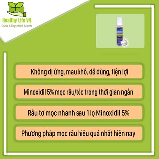 Minoxidil 5% Dạng Bọt Mọc Râu Tóc Kirkland Mỹ
