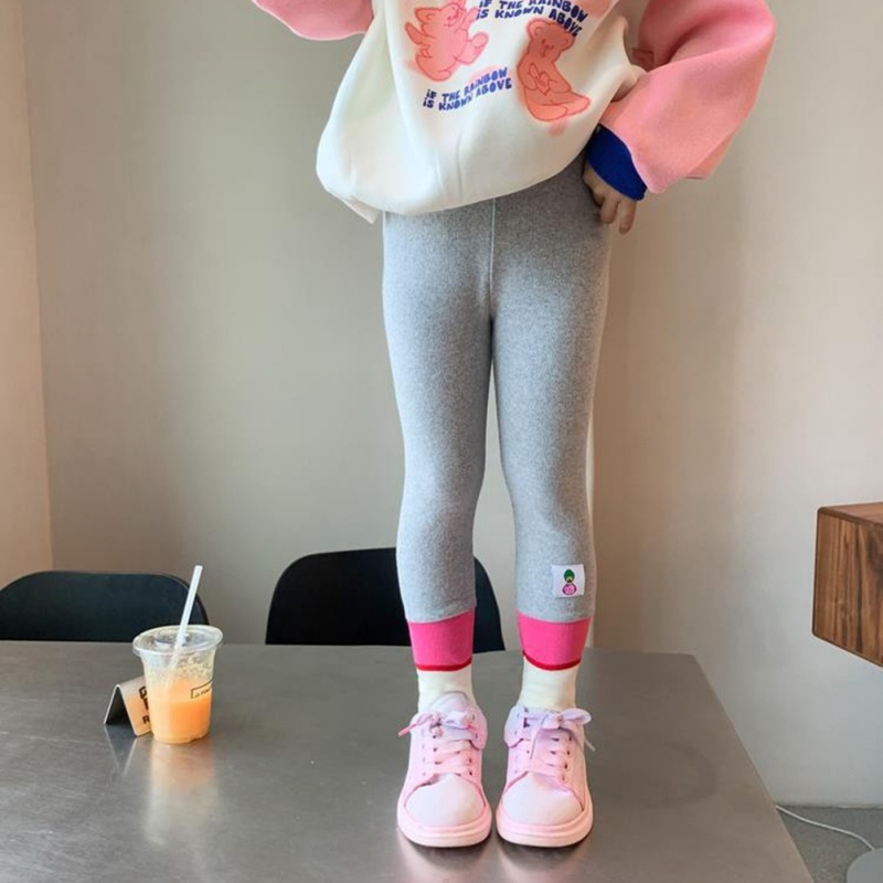 Quần Legging Lưng Cao Co Giãn Phong Cách Hàn Quốc Cho Bé Gái