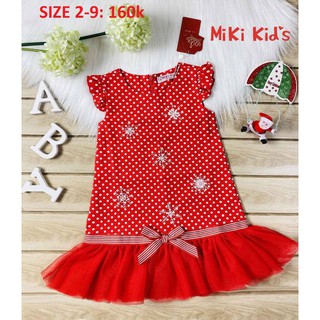 SIZE 2-9 (12-32KG) ĐẦM NOEL ĐUÔI CÁ MÀU ĐỎ CHO BÉ GÁI