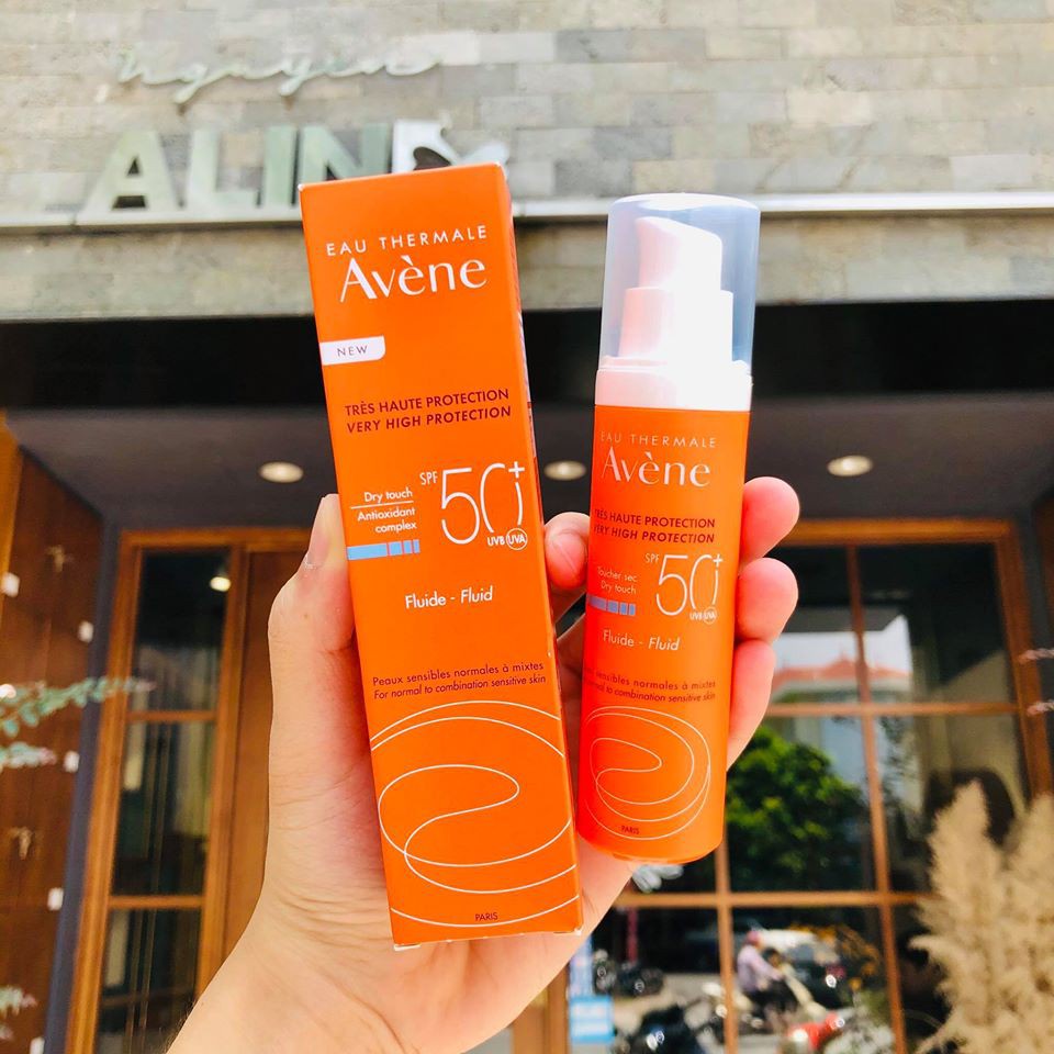 Kem chống nắng Avene Fluid 50ml, kem chống nắng cho da thường, da hỗn hợp, không gây nhờn rít