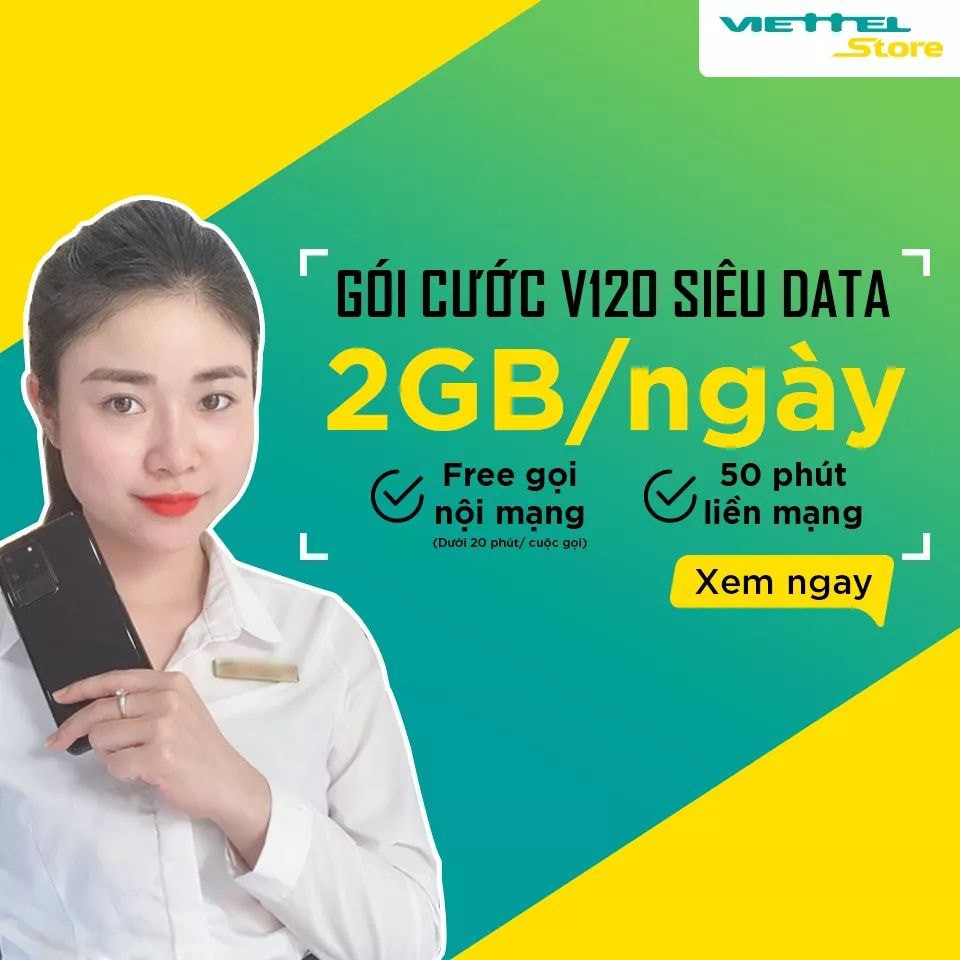 [Mã ELFLASH5 giảm 20K đơn 50K] [SIM CHUẨN]SIM VIETTEL V120 60GB FREE THÁNG ĐẦU