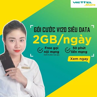 [SIM CHUẨN]SIM VIETTEL V120 60GB FREE THÁNG ĐẦU