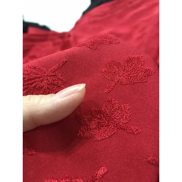 Vải thun gấm cotton màu đỏ tươi dày mềm rũ co dãn 4 chiều đẹp sang - giá 1m (khổ 1m5)