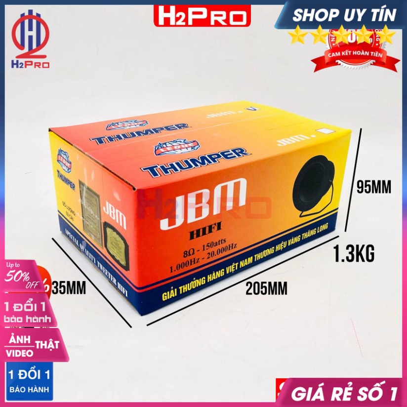Đôi Loa Treble Kèn, 2 Loa Tép Rời Thumper JBM 13x9cm 200W-Từ 80 Cao Cấp, Tiếng Treble Sáng Khoẻ, Hàn Sẵn Tụ-H2Pro Audio