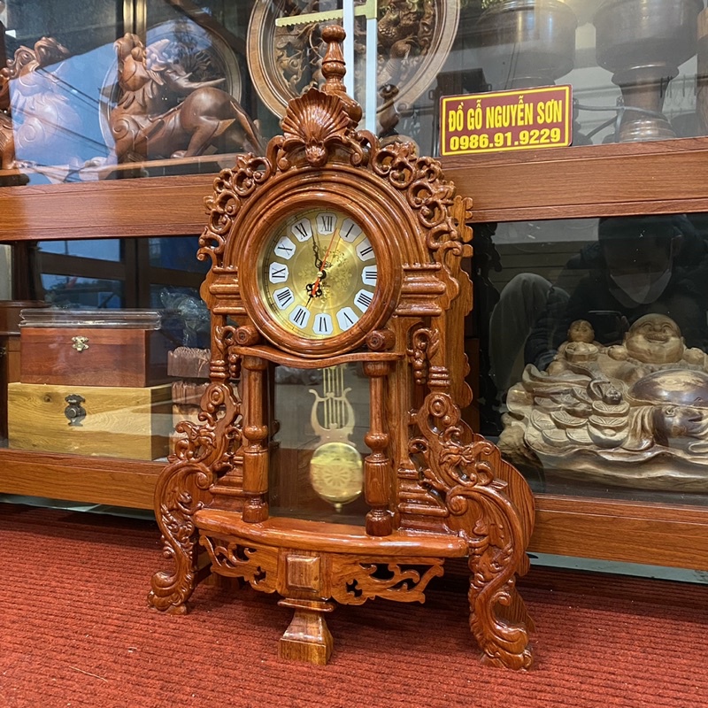 Đồng hồ quả lắc gỗ hương, gõ, mun