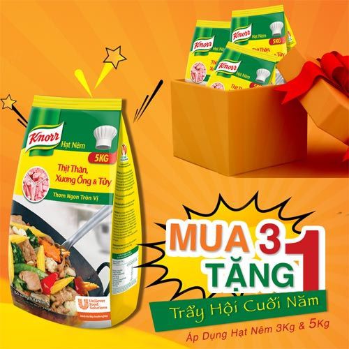 Thùng 4 Bịch Hạt Nêm Từ Thịt Knorr 3kg / Unilever Knorr Meaty Granule