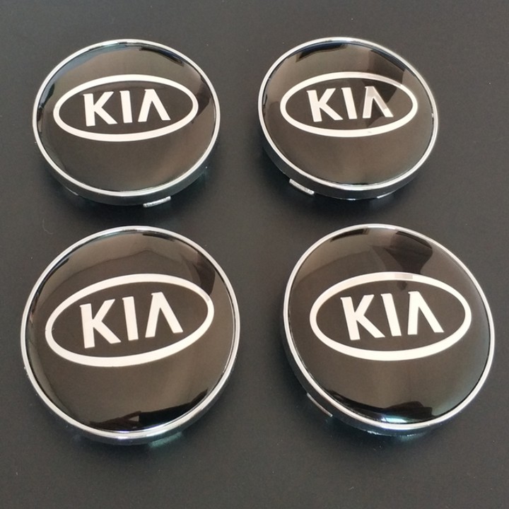 01 Logo chụp mâm, ốp lazang bánh xe ô tô Kia đường kính 60mm - Chất liệu: Nhựa ABS