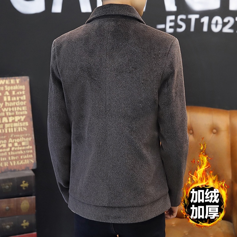 Áo khoác dạ nam ngắn cổ bẻ dài tay thời trang công sở