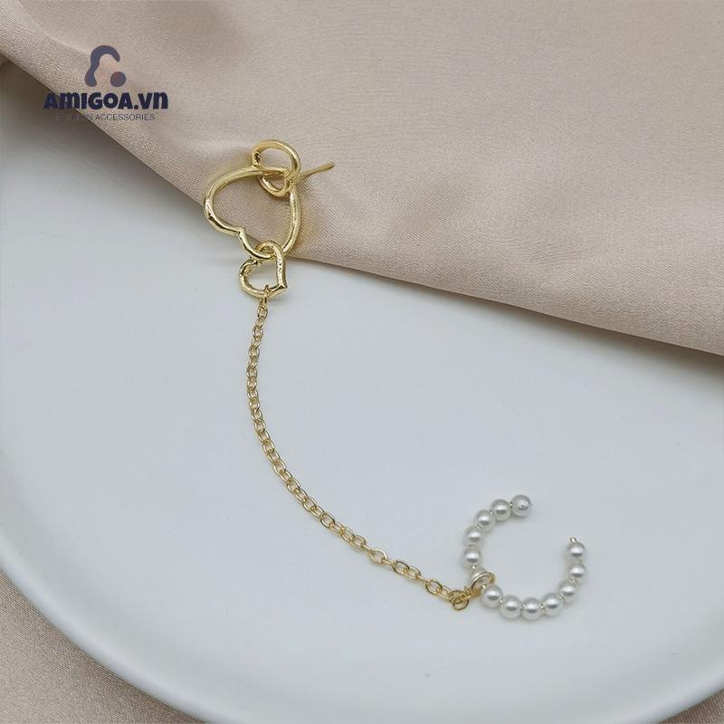 ✨✨Khuyên Kẹp Vành Tai Tua Rua Hình Trái Tim Thời Trang Cho Nữ
