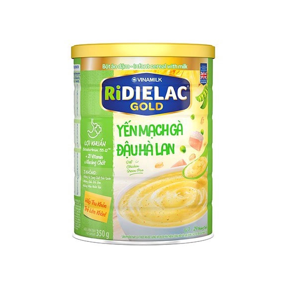 BỘT ĂN DẶM RIDIELAC GOLD YẾN MẠCH GÀ ĐẬU HÀ LAN - HỘP THIẾC 350G