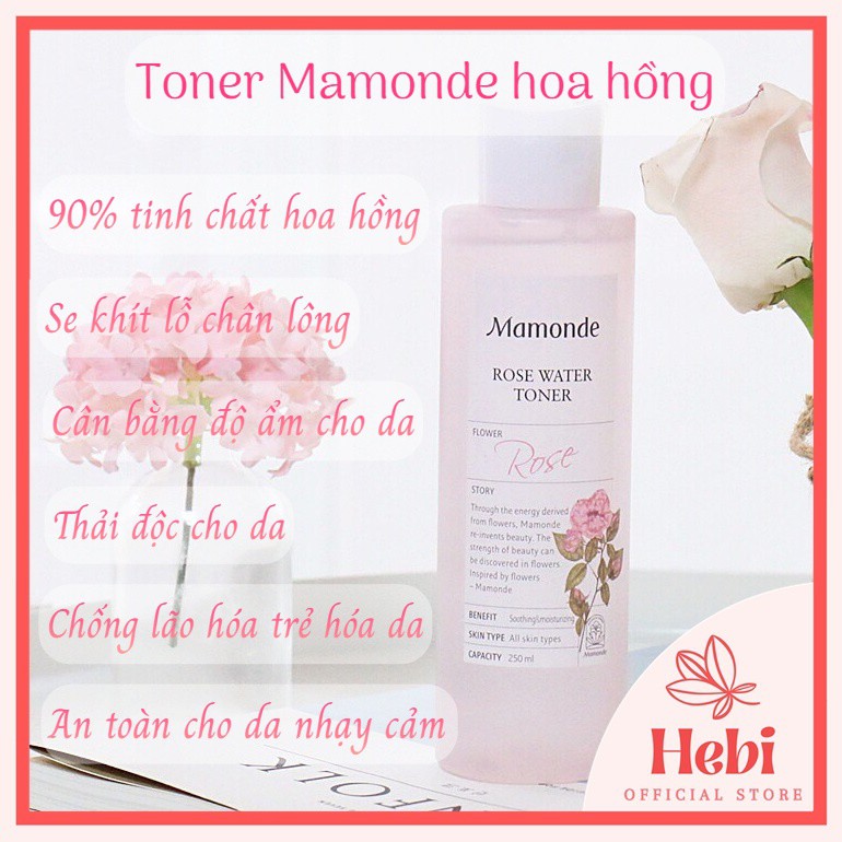 Toner Mamonde diếp cá cho da dầu mụn & Toner Mamonde Rose Water cho da khô NHH0003 hebi_officialstore