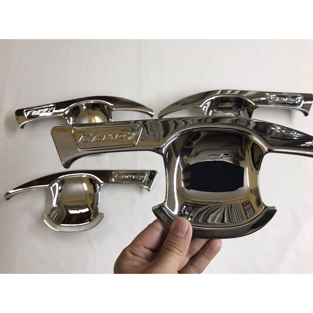 Ốp tay nắm, hõm cửa xe Toyota Camry 2019 - 2021 mạ crom cao cấp