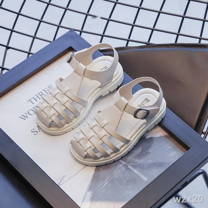 Dép cho bé gái Baotou Sandals 2021 Mùa hè Trẻ em và Bé gái Sinh viên Đế mềm Đế rỗng Giày La Mã dành cho trẻ em Xu hướng