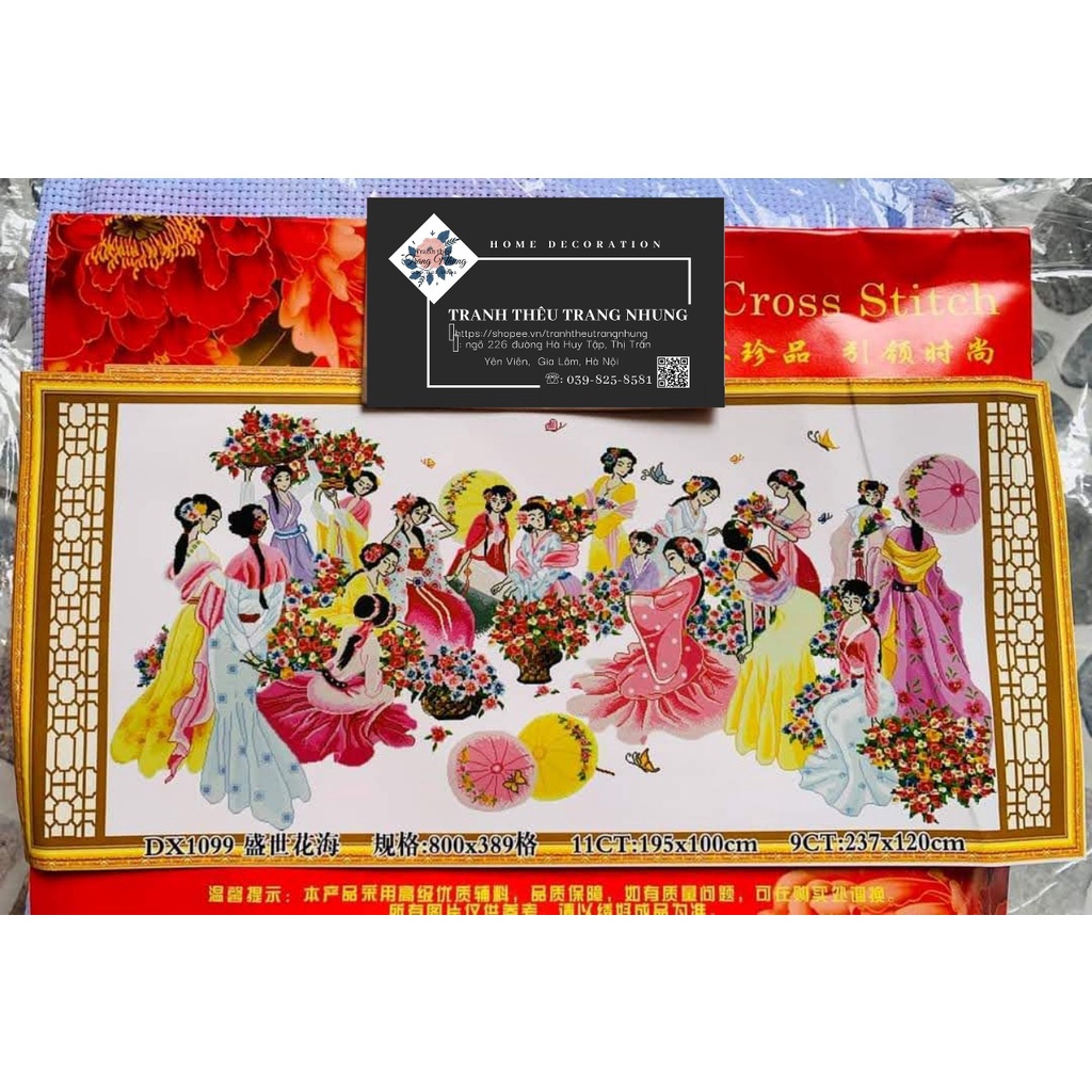 Tranh thêu chữ thập các Nàng tiên DX1099 195x100cm