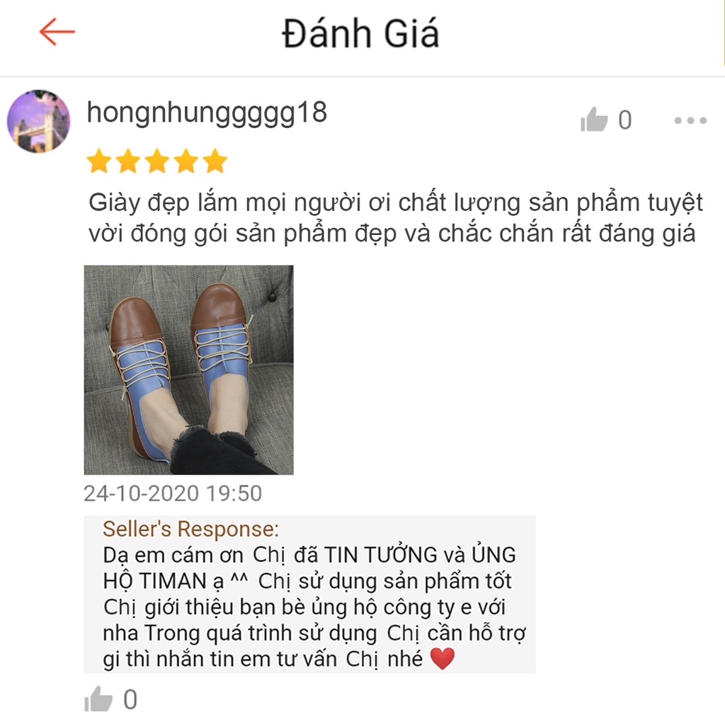 Giày nữ đế bệt mũi tròn TIMAN ZT10 chắc chắn êm chân thoải mái bảo hành 1 năm