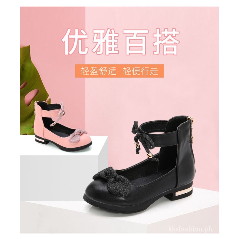 Giày Búp Bê Da Thắt Nơ Kiểu Công Chúa Hàn Quốc Thời Trang Xuân Thu Cho Bé Gái 037