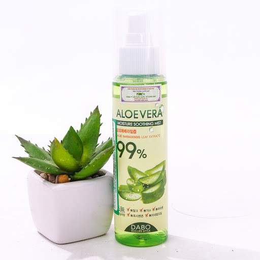 Nước xịt khoáng dưỡng trắng da, chống khô nẻ da mặt từ lô hội Dabo Aloevera 100ml/ Chai- Hàng Chính Hãng