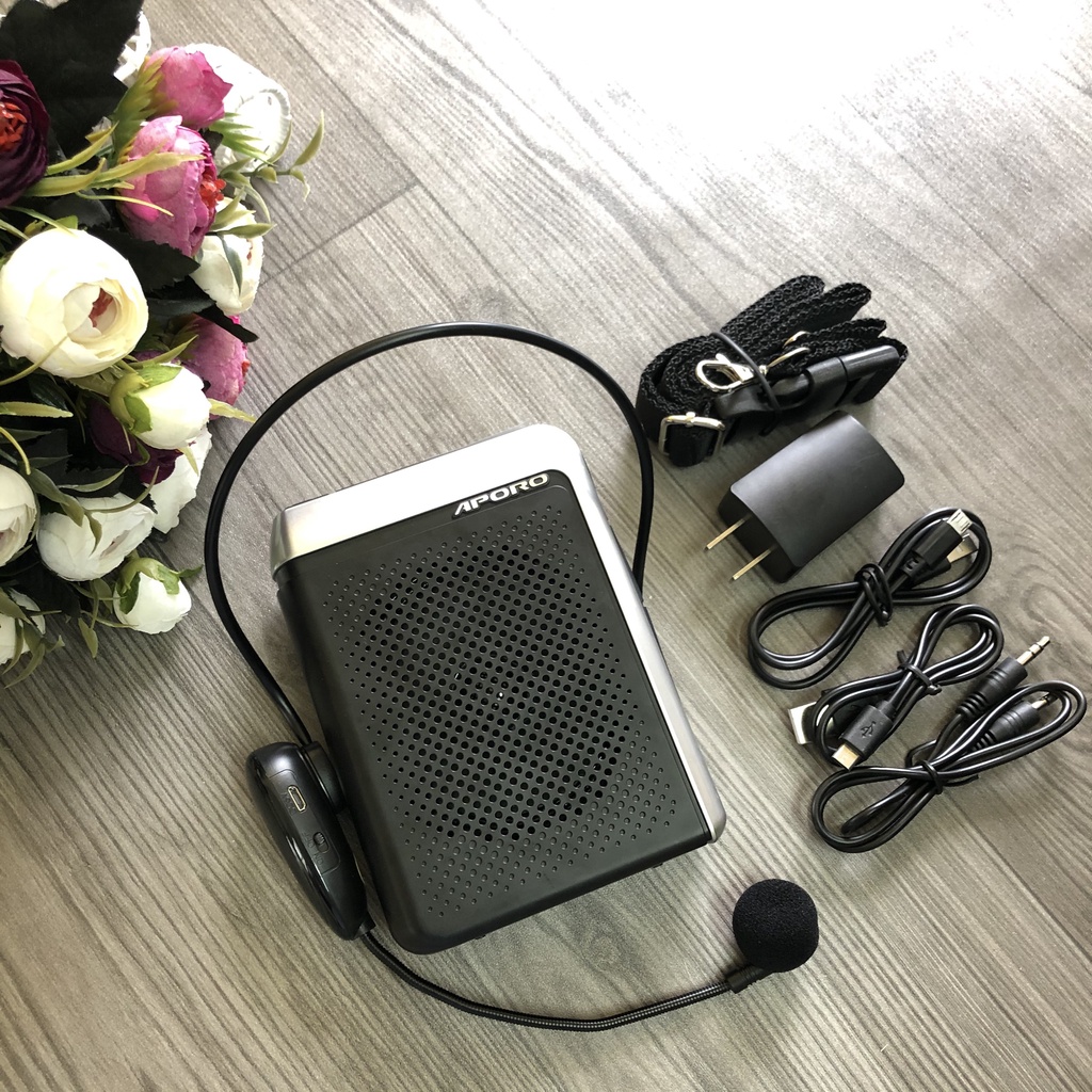 Máy trợ giảng không dây Aporo T18 2.4G có bluetooth, loa to rõ, không rút rít - Nhập khẩu Chính Hãng