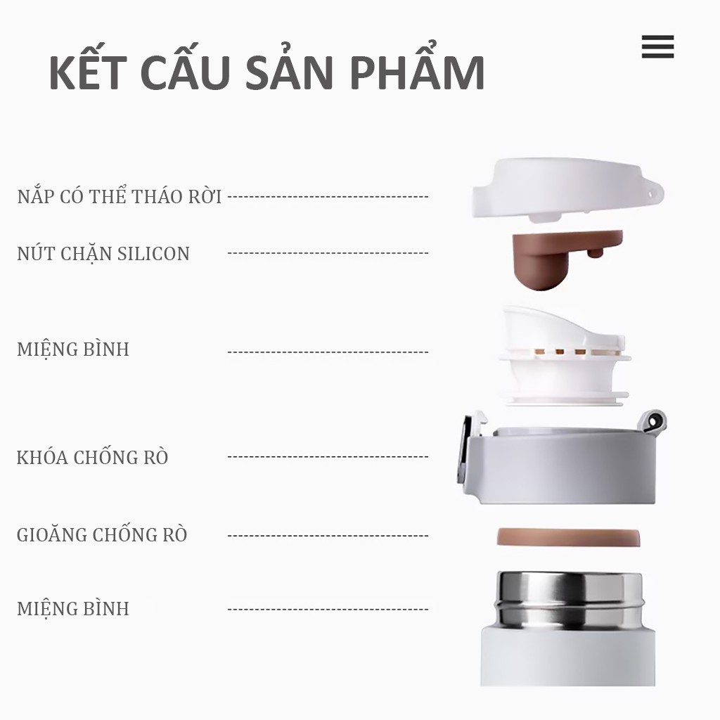 Bình giữ nhiệt 500ml bằng thép không gỉ 316 cao cấp giữ nhiệt 12 tiếng 4 màu sắc unisex