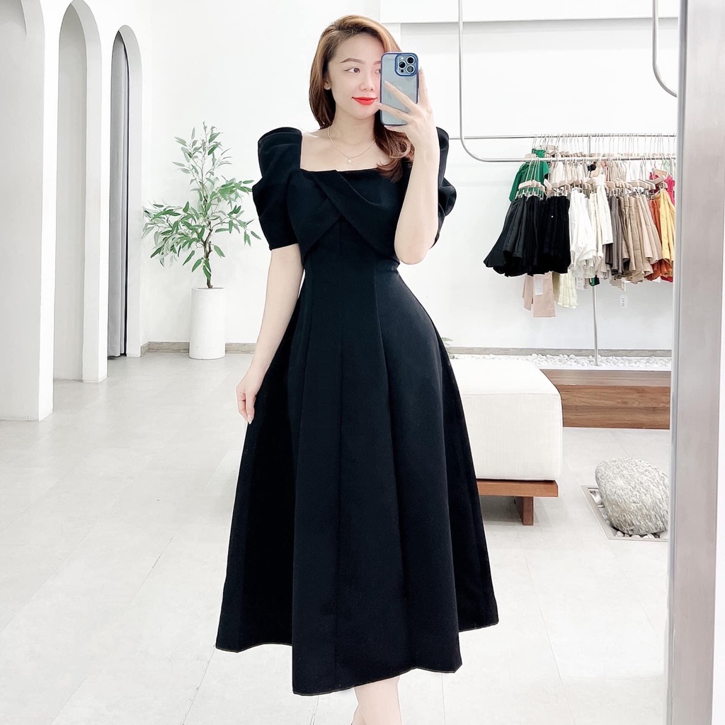 ĐẦM ĐẮP CHÉO NƠ NGỰC TAY PHỒNG BIGSIZE 50.90KG