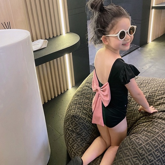 Bộ Đồ Bơi Một Mảnh Phối Nơ Phong Cách Phương Tây Thời Trang Mùa Hè Mới Dành Cho Bé Gái