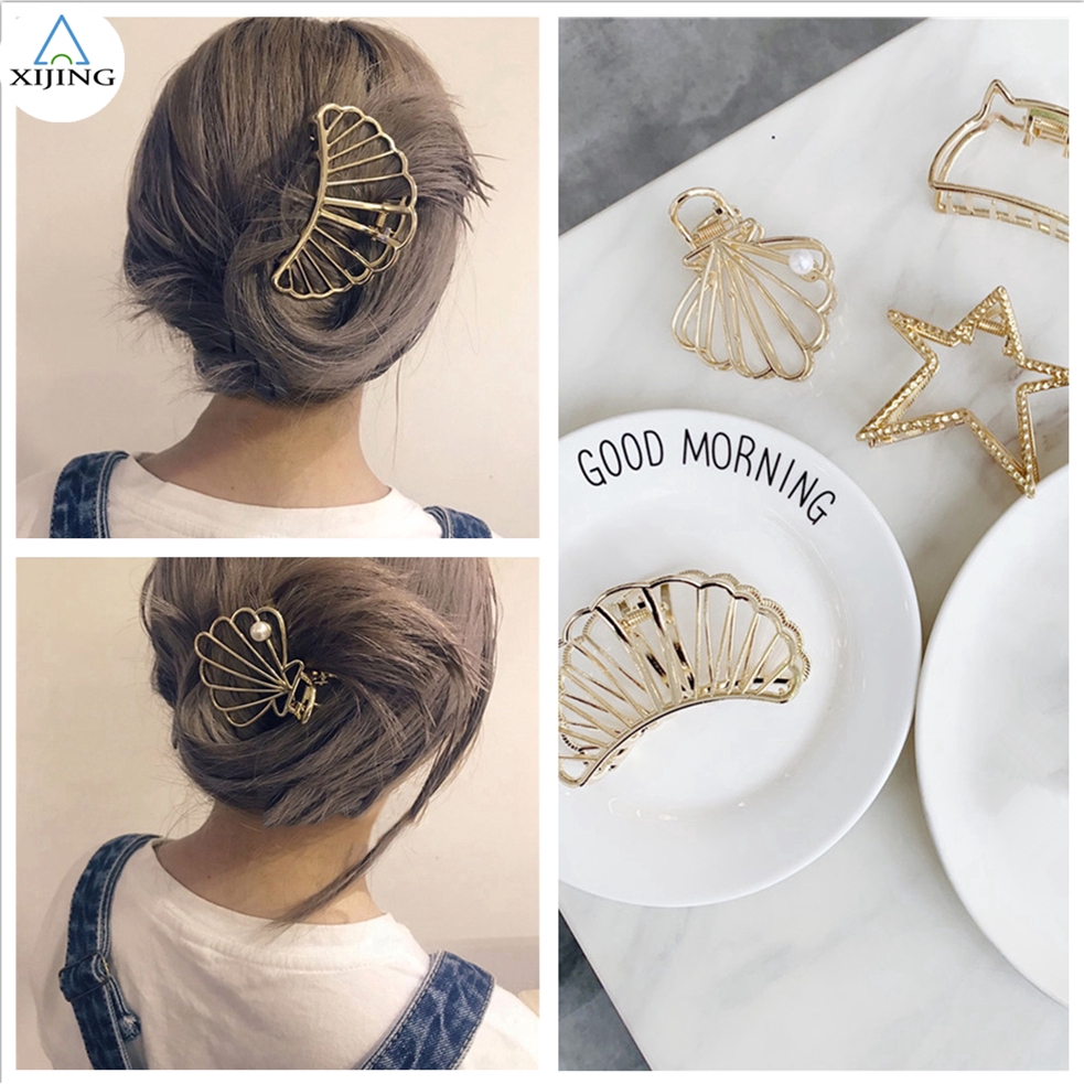 Kẹp tóc trái tim vàng phong cách Hàn Quốc thời trang cho nữ