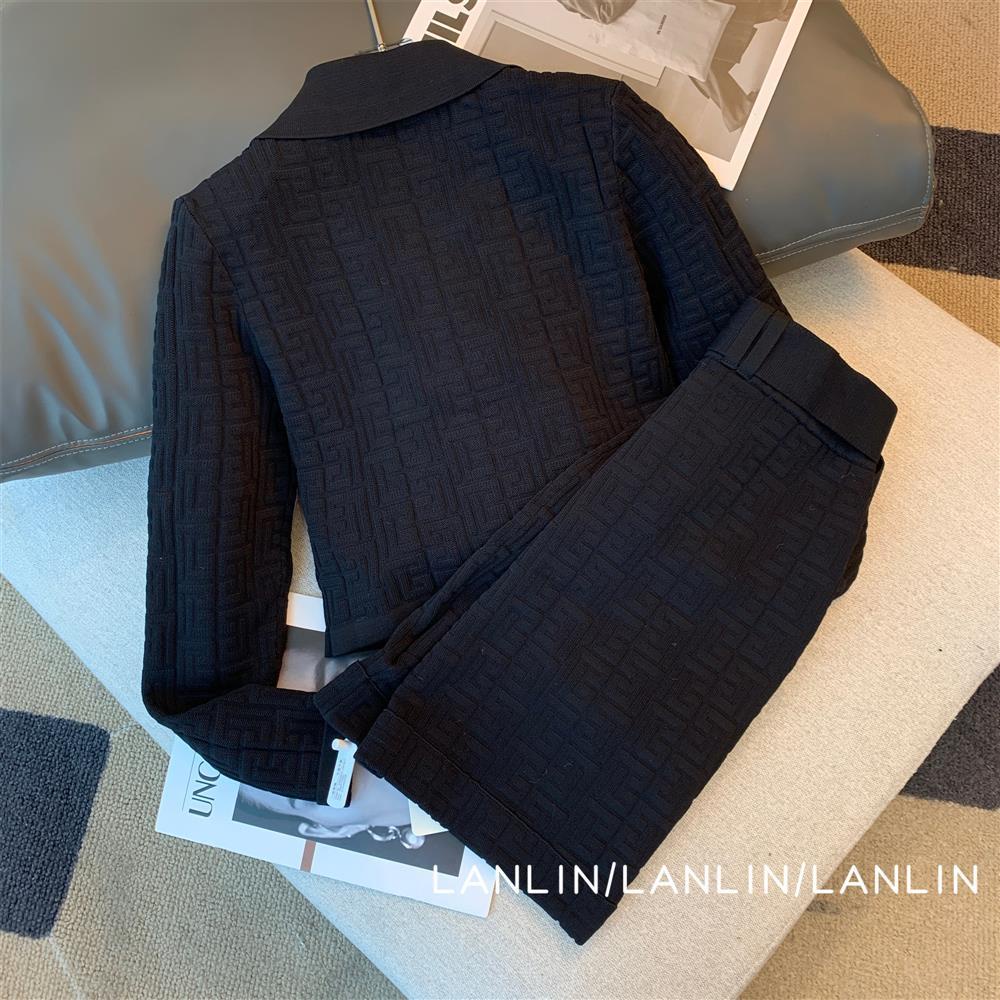 Bộ Đồ Thời Trang Mùa Thu 2022 Hai Mảnh Màu Đen Phong Cách Hàn Quốc Cho Nữ