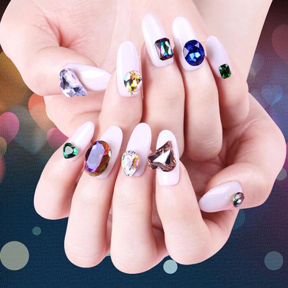 Móng Tay MXGOODS Nghệ Thuật|Vòng Đeo Tay Nhiều Màu Sắc 8MM|Phụ Kiện Trang Trí Móng Tay Hình Trái Tim Lấp Lánh|Phụ Kiện Trang Trí Móng Tay Xinh Xắn