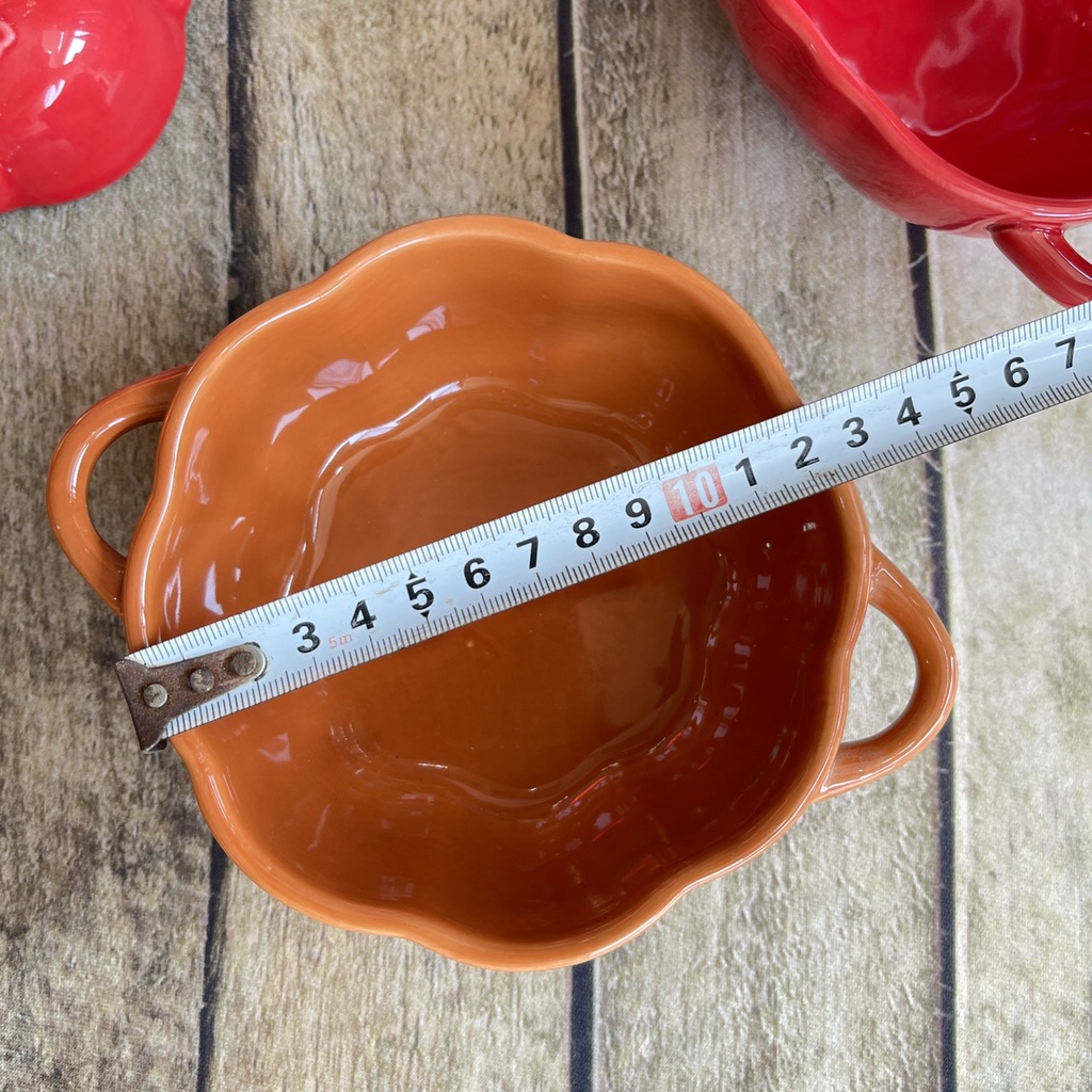 Bát sứ, bát sứ có nắp hình cà chua, bí ngô xinh xắn, có tai cầm, dùng được với lò vi sóng, dung tích 500ml