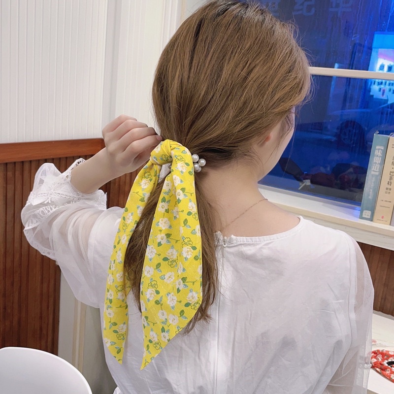 Ruy băng lụa cột tóc, khăn quàng cổ, dây buộc tóc dành cho nữ phong cách Hàn Quốc