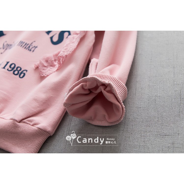 Áo phông bé gái phối ren siêu cute