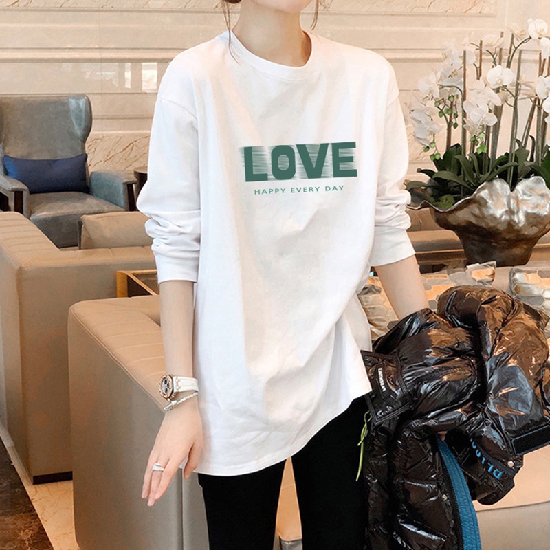 NRVP Áo Thun Nữ Dài Tay Dáng Rộng Phong Cách Hàn Quốc Mới