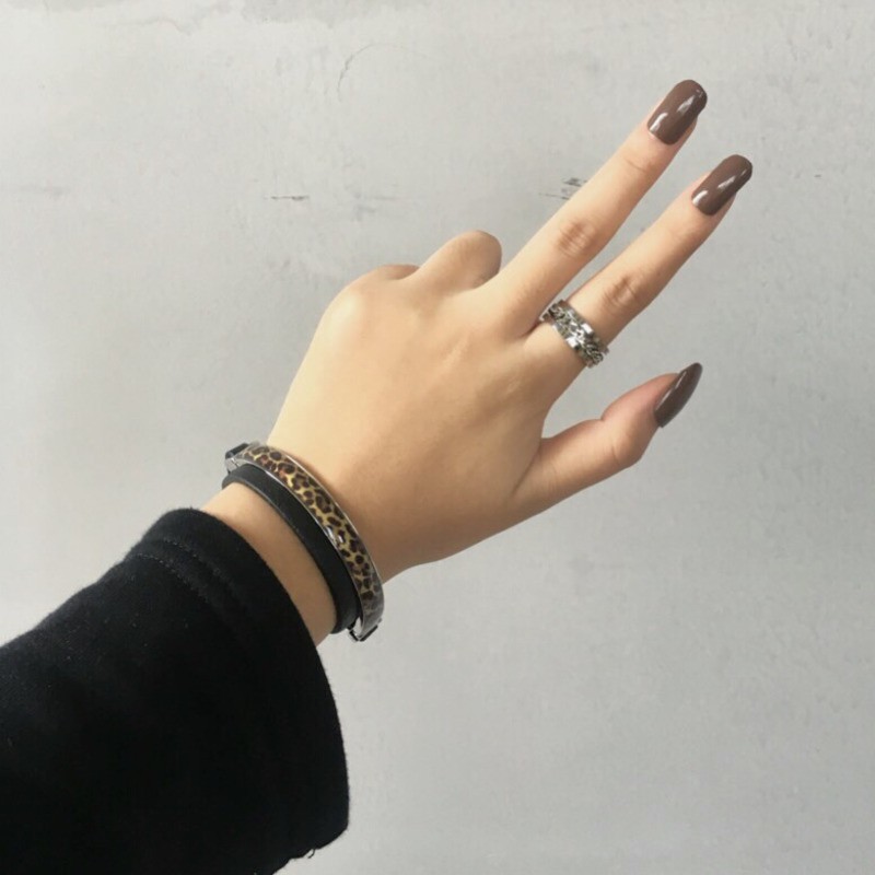 Nhẫn Thép Titan Kiểu Dáng Đơn Giản Phong Cách Hip Hop Retro