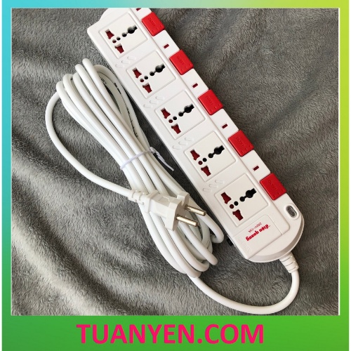 Ổ cắm Điện Quang ĐQ  5 công tắc dây 2M, dây 5M