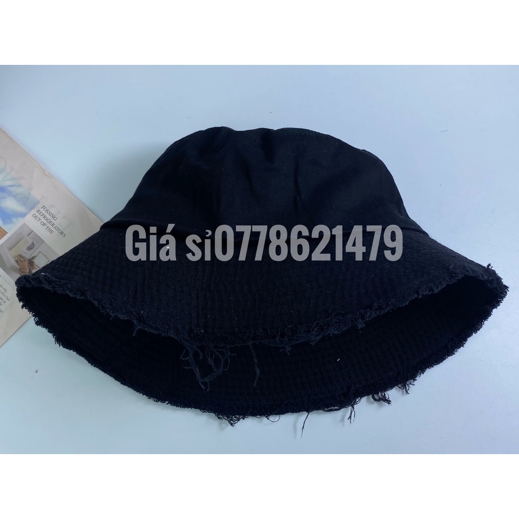 Nón bucket - Mũ tai bèo Hàn Quốc vành tua trơn cực ngầu thời trang