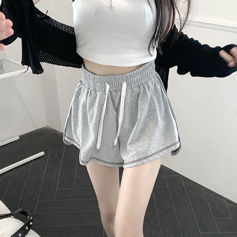 Quần Short Thể Thao Lưng Cao Ống Rộng Cho Nữ