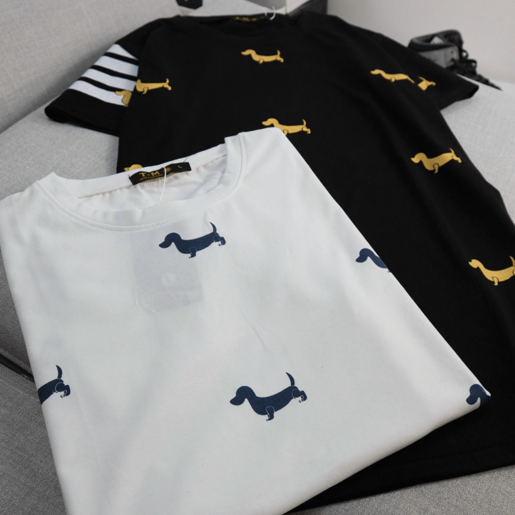 Áo Thun Nam Cổ Tròn 3 Sọc Tay In Cún Lưng Dài Chất Cotton Mặc Mát Form Chuẩn Lịch Lãm [NEW UNISEX]