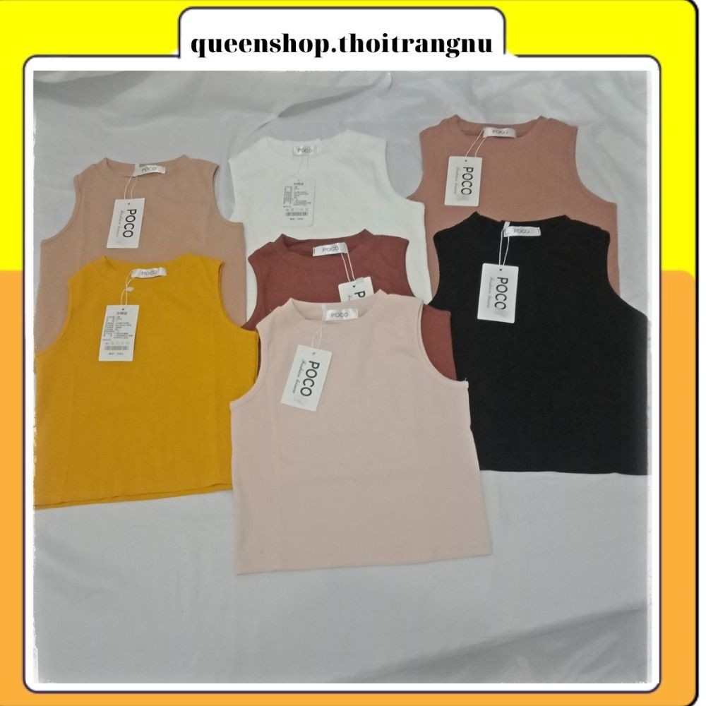 Áo ba lỗ croptop nữ thun bozip poco áo thun sát nách ôm body Queenshop