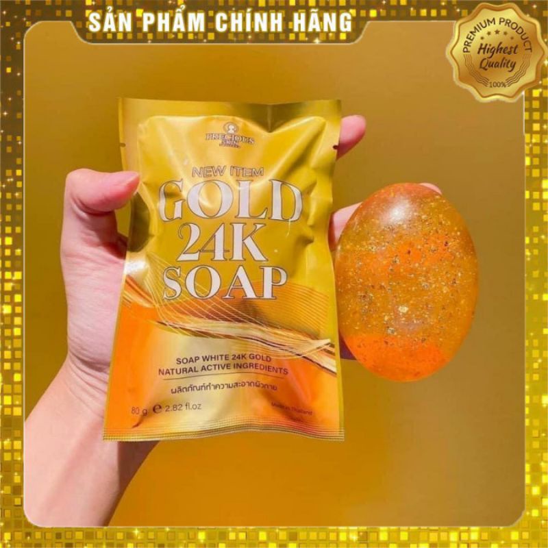 Xà phòng tắm trắng da vàng Gold 24k Soap Thái Lan