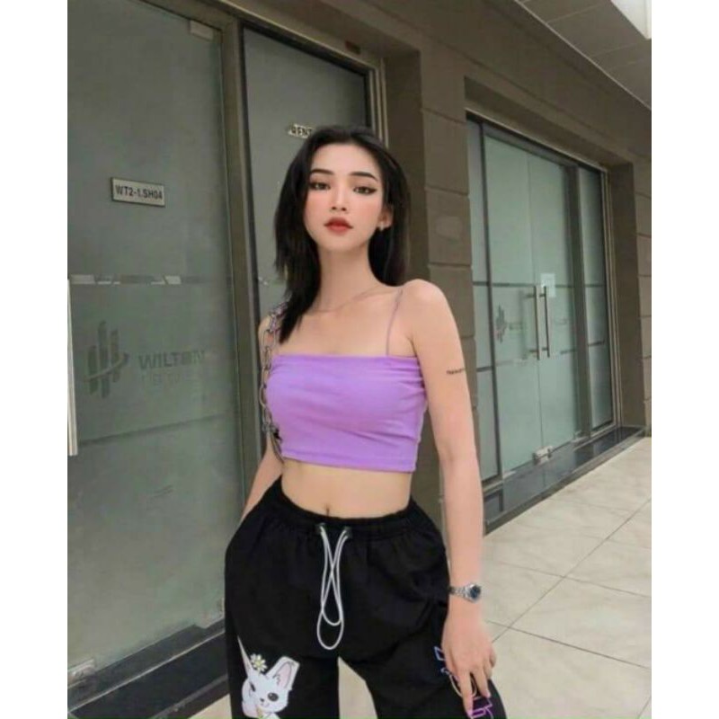 [FREESHIP] Áo croptop 2 dây sợi bún