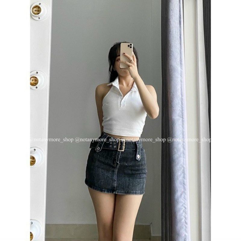 Chân váy jeans tặng kèm thắt lưng hàng cao cấp U-Ng